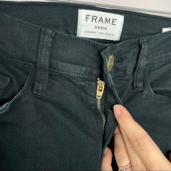 FRAME Skinny Jeans Womens Size 26 Green Distressed Destroyed Grunge Rocker Punk - Picture 4 of 11